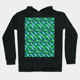 Watercolor squares green blue Hoodie